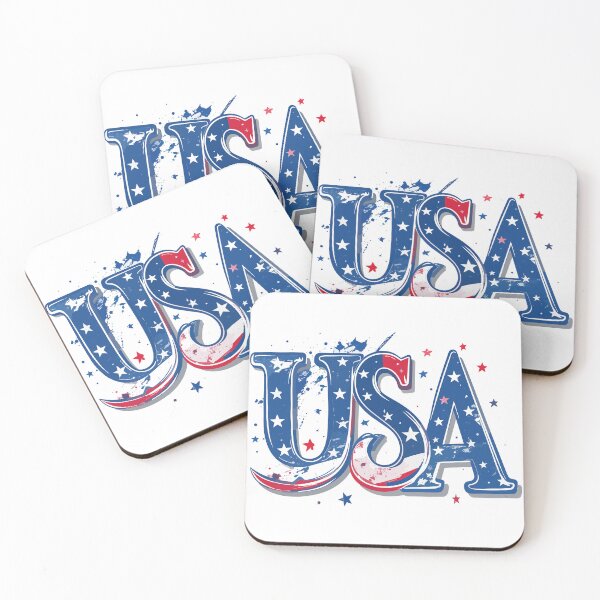 Item preview, USA in custom text with patriotic colors and accents. designed and sold by Art-Horizon.