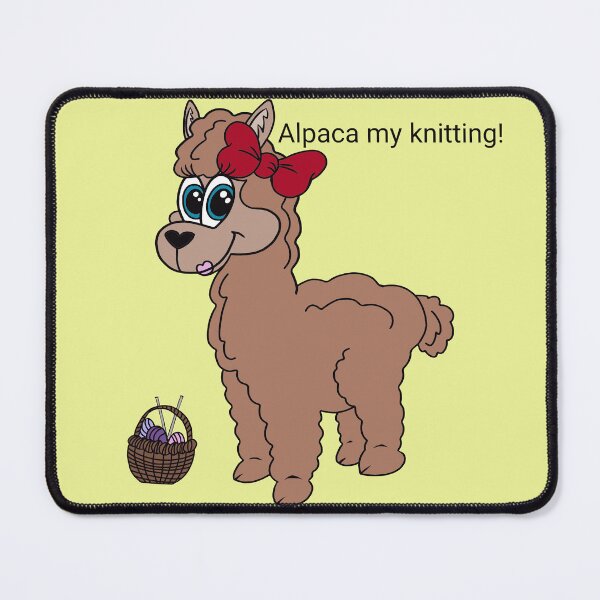 Item preview, Cute Kawaii Alpaca My Knitting designed and sold by CozyCritters8.
