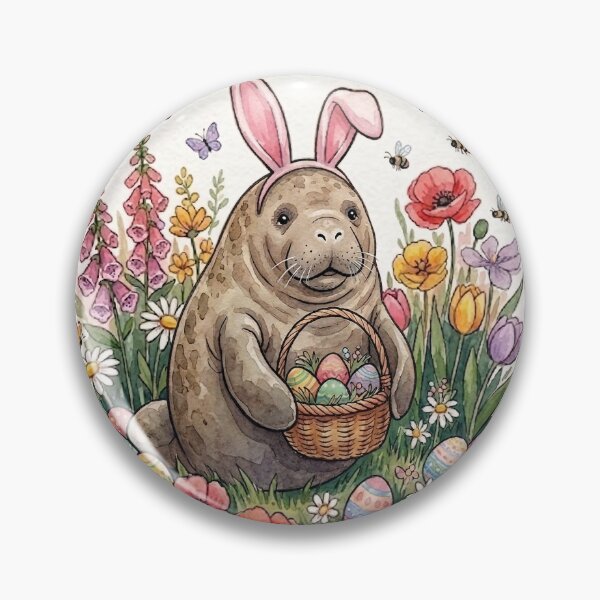 Item preview, Funny Manatee Happy Easter Egg Bunny Boys Girls Kids designed and sold by FurryHavenPH.