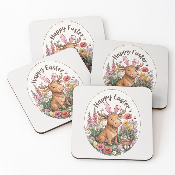 Item preview, Funny Moose Happy Easter Egg Bunny Boys Girls Kids designed and sold by FurryHavenPH.