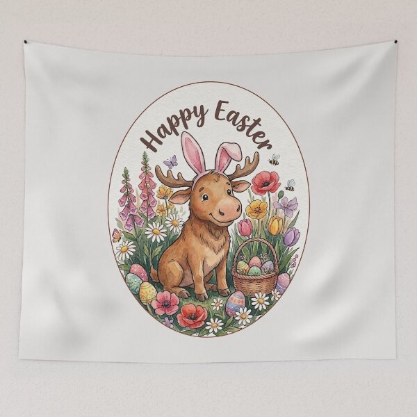 Item preview, Funny Moose Happy Easter Egg Bunny Boys Girls Kids designed and sold by FurryHavenPH.
