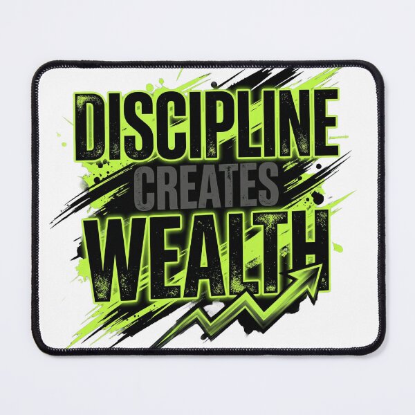 Item preview, Discipline Creates Wealth – Powerful Financial Mindset Quote designed and sold by WealthSmith.
