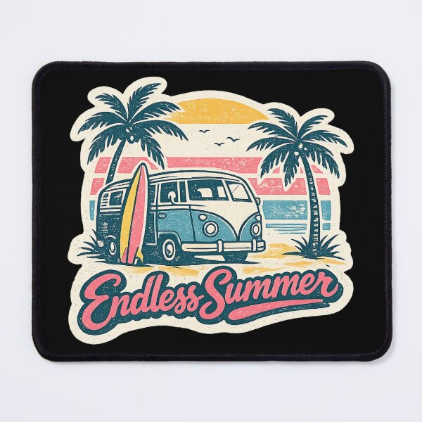 Item preview, Endless Summer Retro Surf Van Beach Illustration designed and sold by SaDesign99.