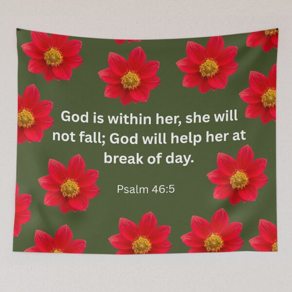 Item preview, Psalm 46 red flower background  designed and sold by happytraveller1.