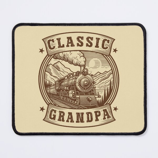 Item preview, Classic Grandpa Railroad Badge Vintage Mountain Locomotive Emblem designed and sold by Dmetalx Art Apparel.
