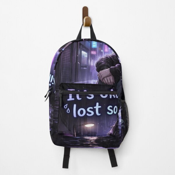 Item preview, Dark Anime Sad Quote Aesthetic Design – It’s Okay to Feel Lost Sometimes designed and sold by SSVSTICKERS.