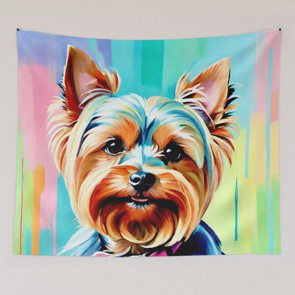 Item preview, Yorkshire Terrier. Colorful dog portrait in watercolor style. designed and sold by Steffani Lehmann.