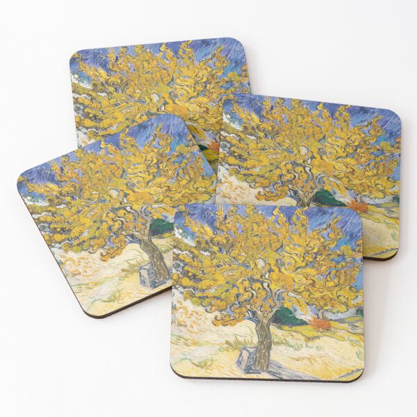 Item preview, Mulberry Tree by Vincent van Gogh: Fiery Autumn Landscape Poster designed and sold by artofuniverse.