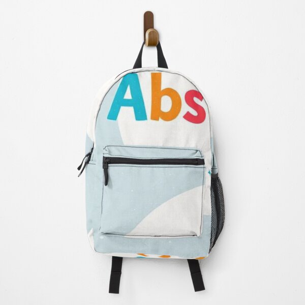 Item preview, The word ABSTRACT in multicolored on a white circle with a light blue background designed and sold by RAISC.