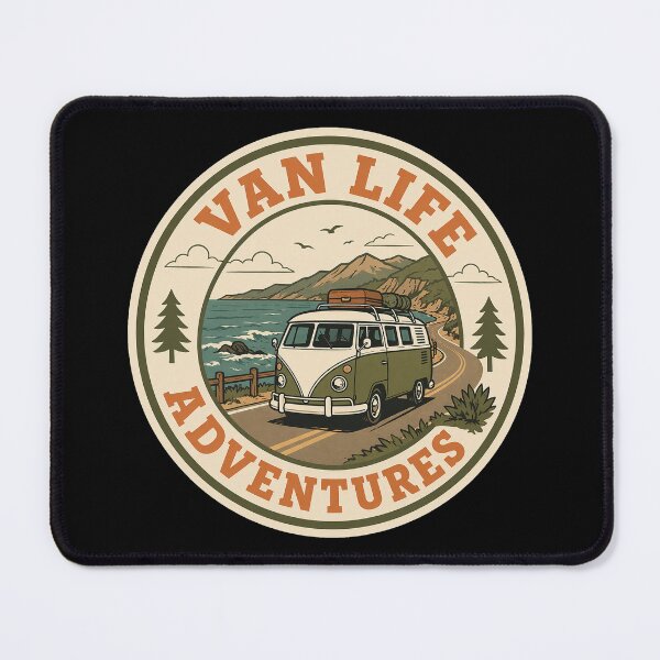 Item preview, Van Life Adventures Coastal Road Trip Vintage Badge Design designed and sold by SaDesign99.
