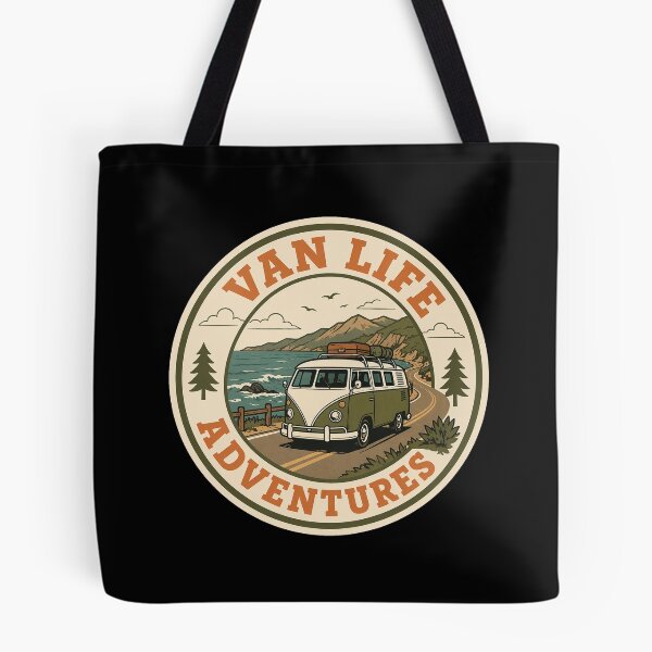 Item preview, Van Life Adventures Coastal Road Trip Vintage Badge Design designed and sold by SaDesign99.