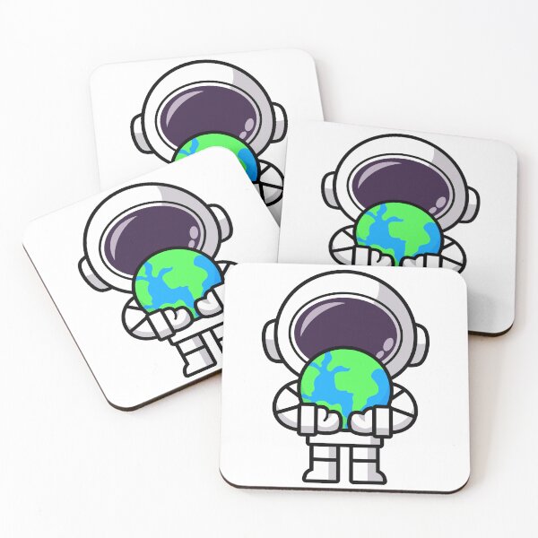 Item preview, Cute astronauts cartoon wearing spacesuit Holding the world designed and sold by NoeySmiley55.