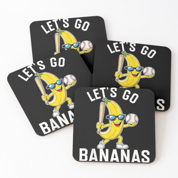 Item preview, Let Is Go Bananas Funny Sunglasses Banana Playing Baseball Sports Cartoon designed and sold by MariCanal.