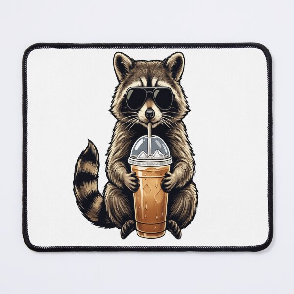 Item preview, Cool Raccoon Drinking Iced Coffee - Vintage Animal Sticker designed and sold by JadmeStudio.
