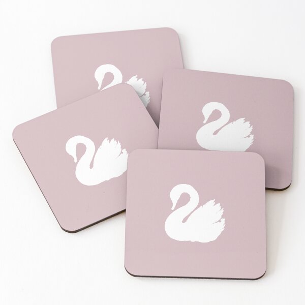 Item preview, Elegante silueta de cisne blanco con fondo rosa empolvado designed and sold by TeesOnRosebud.
