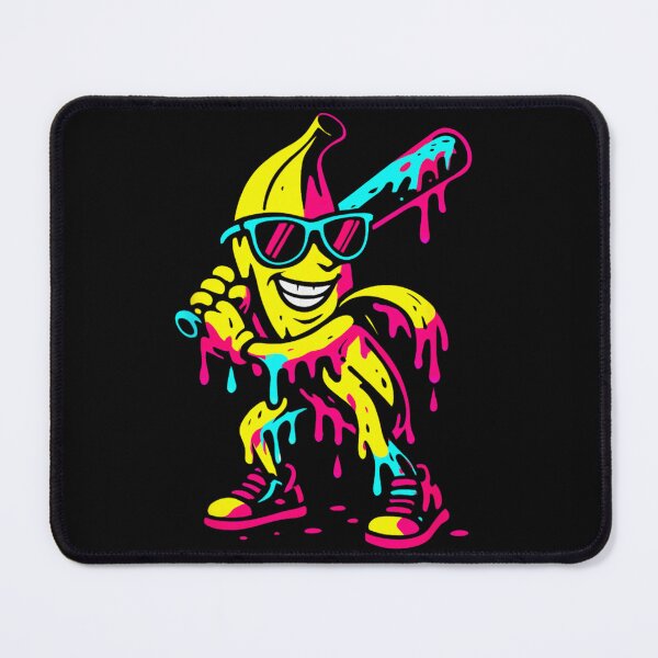 Item preview, Neon Vaporwave Melting Banana Baseball Player Streetwear Aesthetic Graphic Design designed and sold by WilliaMaler.