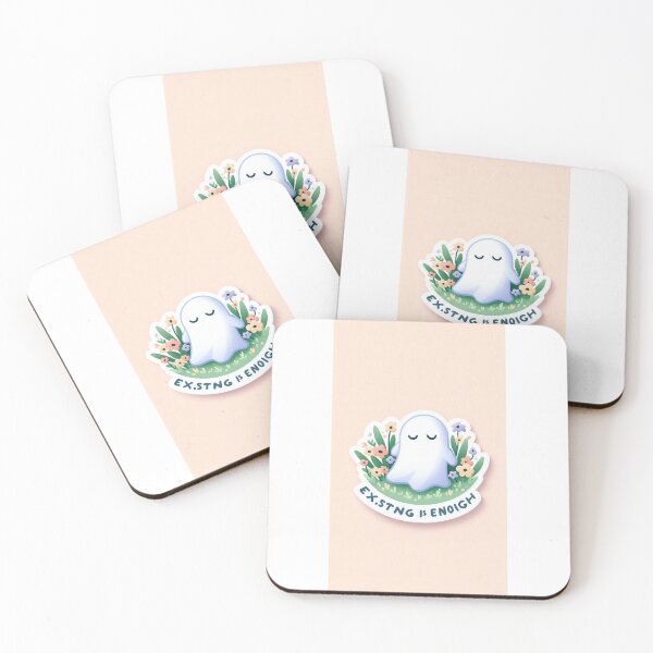 Item preview, Cute Ghost Existing Is Enough Mental Health Aesthetic designed and sold by PublicNetwork.