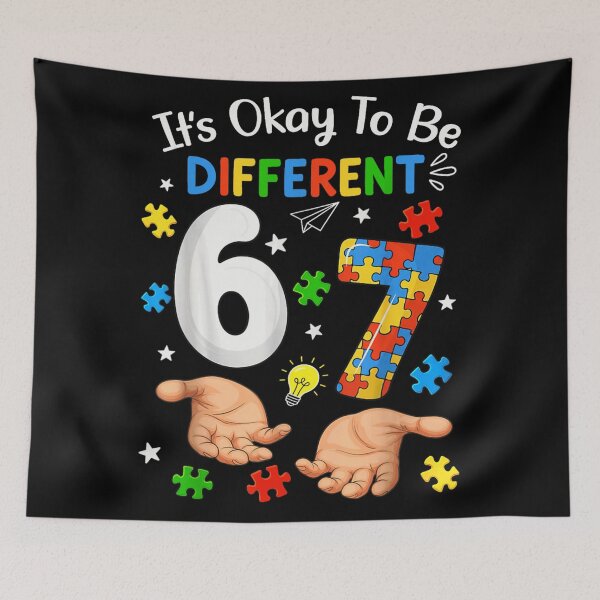 Item preview, It Is Okay To Be Different Autism Awareness Puzzle Pieces Number 67 designed and sold by WilliaMaler.