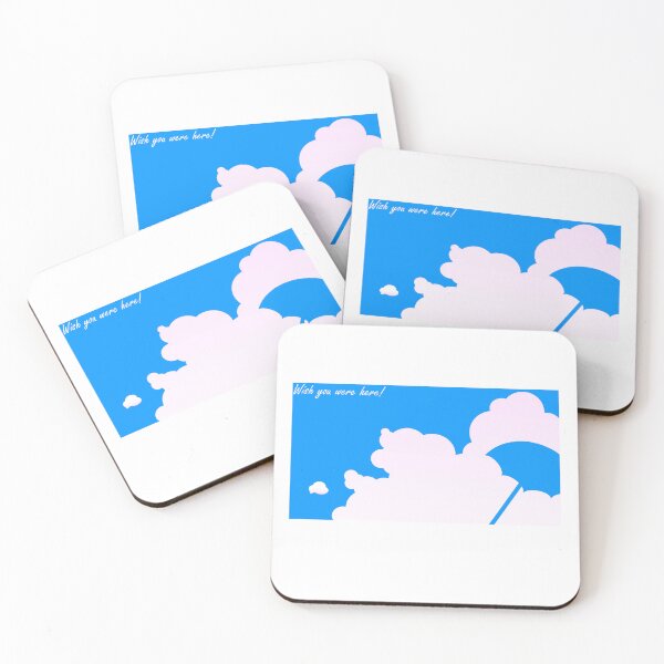 Item preview, Beach Umbrella Silhouette Blue Sky and Clouds designed and sold by frutigerdesigns.