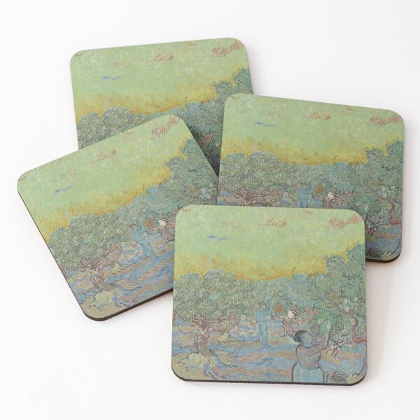 Item preview, Olive Grove With Two Olive Pickers by Vincent van Gogh: Post‑Impressionist Poster designed and sold by artofuniverse.