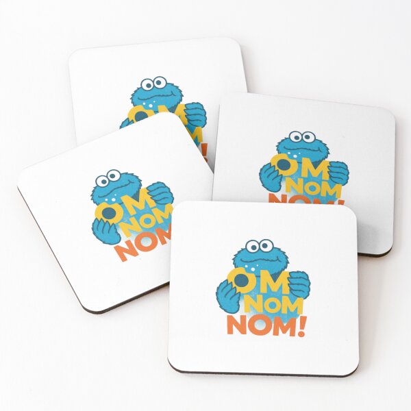 Item preview, Blue Cookie Monster — Funny Cartoon Monster Jumping on Chocolate Chip Cookies designed and sold by Colorful-Garden.