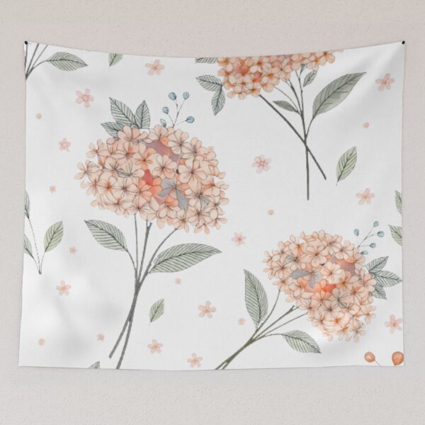 Item preview, Vintage Watercolor Hydrangea Floral Pattern designed and sold by VibranPalette.