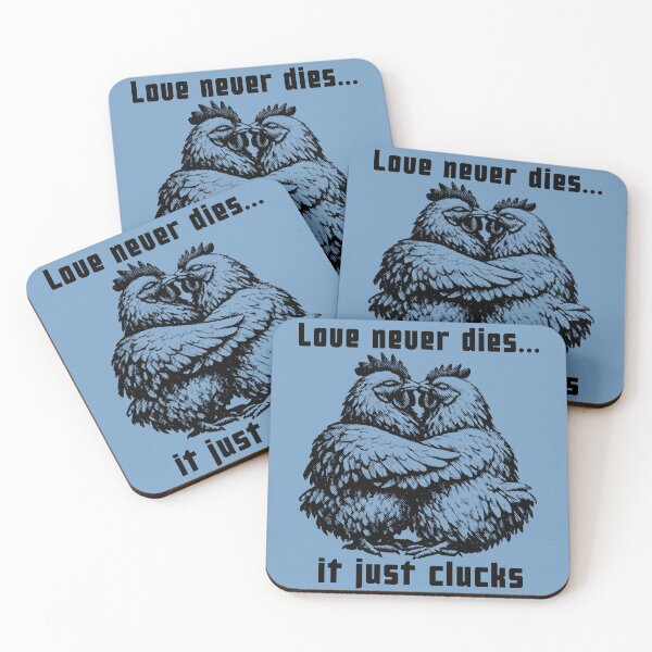 Item preview, Funny Chicken Love Shirt, Love Never Dies It Just Clucks Tee, Cute Animal Pun Couple Gift designed and sold by Negisandeep studio.