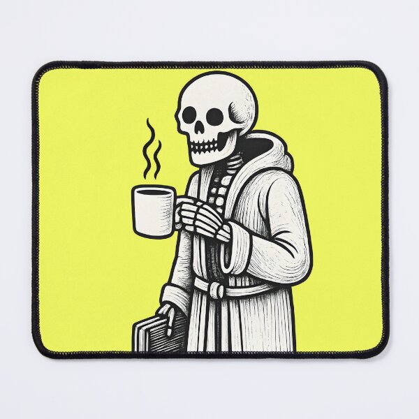 Item preview, Gothic Skeleton Drinking Coffee – Dark Humor Quote Design designed and sold by Mavriboy.
