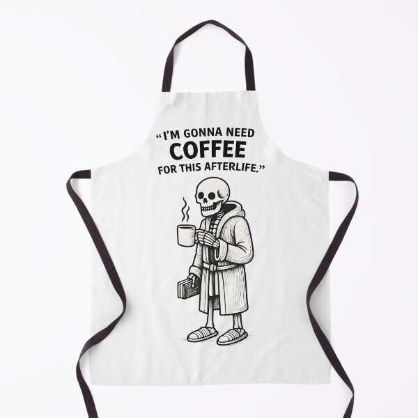 Artikelvorschau, Gothic Skeleton Drinking Coffee – Dark Humor Quote Design entworfen und verkauft von Mavriboy.