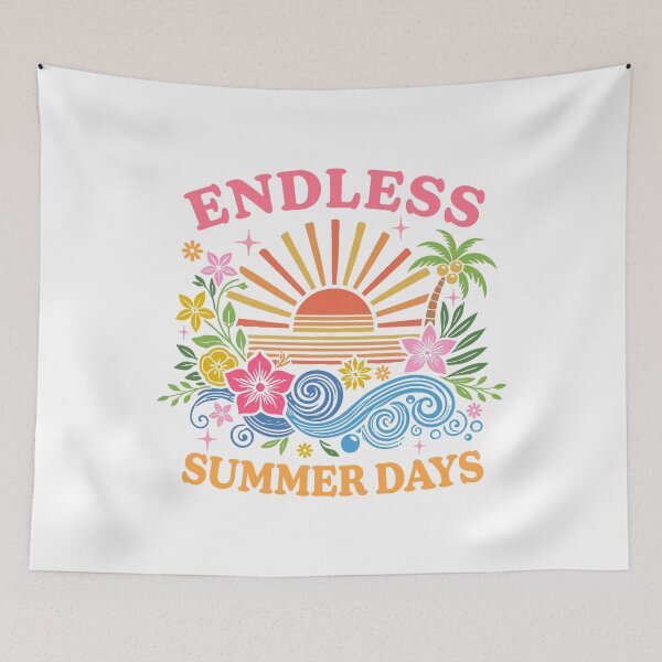Item preview, Boho Summer Sticker Retro Beach Sun - Endless Summer Days designed and sold by KymeraStudio25.