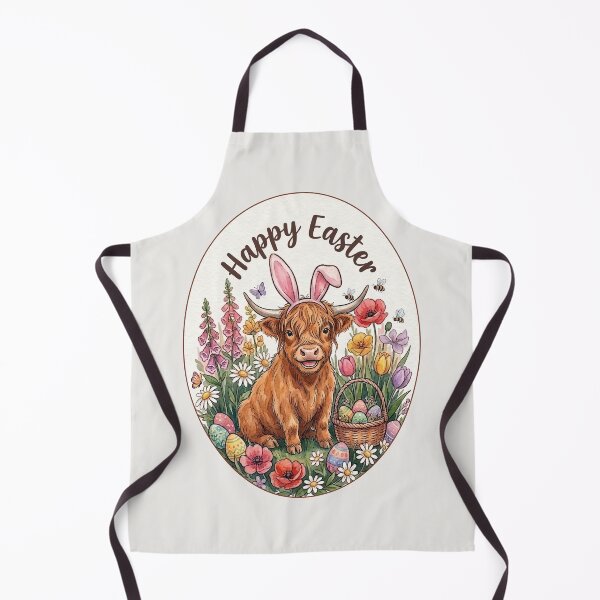 Item preview, Funny Scottish Highland Cow Happy Easter Egg Bunny Boys Girls Kids designed and sold by FurryHavenPH.