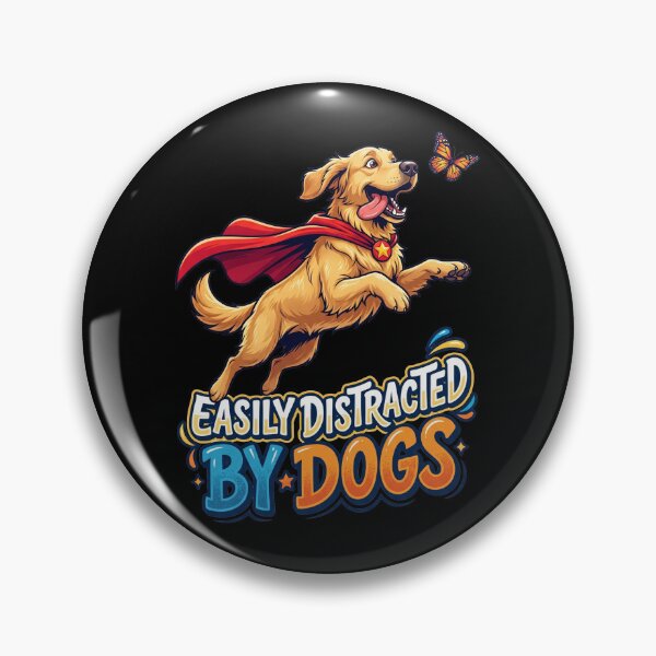 Item preview, Easily Distracted By Dogs Funny Golden Retriever Design designed and sold by Tong4130.