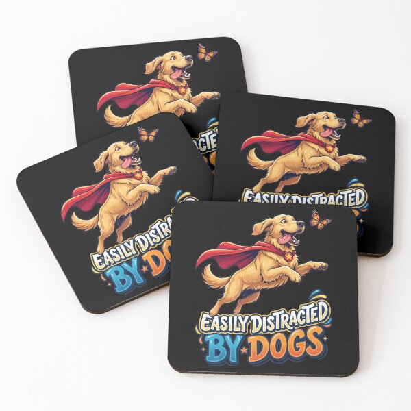 Item preview, Easily Distracted By Dogs Funny Golden Retriever Design designed and sold by Tong4130.