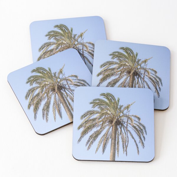 Item preview, Tall Palm Tree Against Clear Blue Sky With Sunlit Trunk and Arching Tropical Fronds designed and sold by Nmallia.