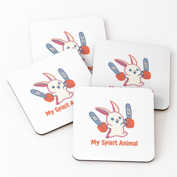 Item preview, Bunny with Chainsaws: My Spirit Animal |  Funny Retro Rabbit Illustration designed and sold by Colorful-Garden.