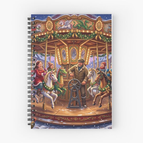 Item preview, Victorian Christmas Carousel in a Snowy Town Square designed and sold by acceleratorhams.