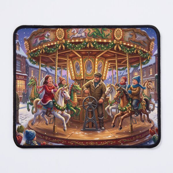 Item preview, Victorian Christmas Carousel in a Snowy Town Square designed and sold by acceleratorhams.