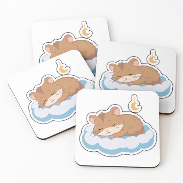 Item preview, Sleeping Hamster on Cloud Sticker – Cute Kawaii Good Night Animal with Moon Aesthetic designed and sold by pn_terest.