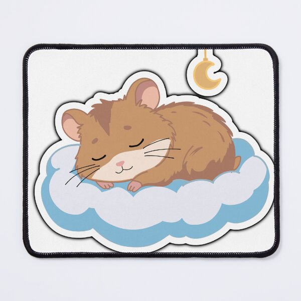 Item preview, Sleeping Hamster on Cloud Sticker – Cute Kawaii Good Night Animal with Moon Aesthetic designed and sold by pn_terest.