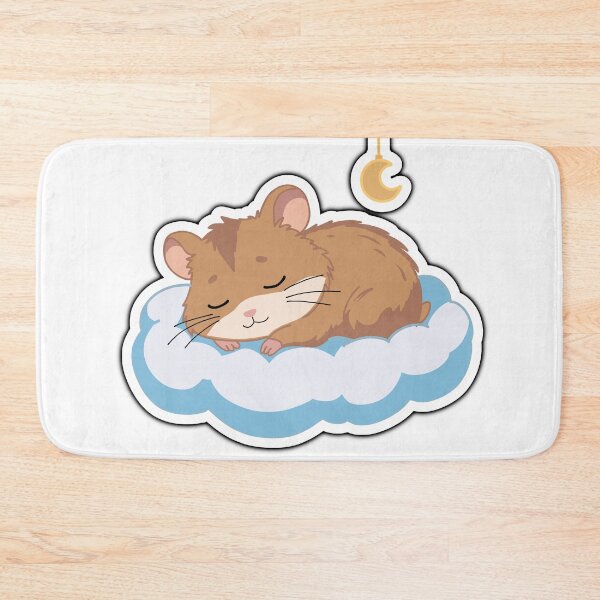 Item preview, Sleeping Hamster on Cloud Sticker – Cute Kawaii Good Night Animal with Moon Aesthetic designed and sold by pn_terest.