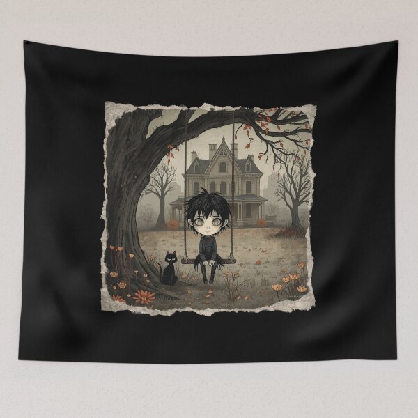 Item preview, Gothic boy on swing designed and sold by Tragedyshop.