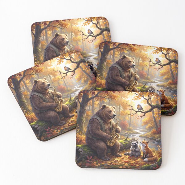 Item preview, Bear Playing a Saxophone for Forest Friends designed and sold by Maria Dryfhout.
