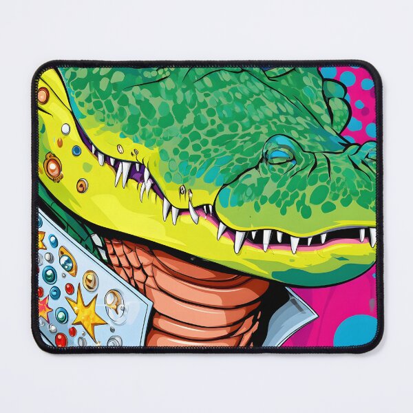 Item preview, Colorful Cartoon Alligator in Glittery Outfit designed and sold by Artessie.