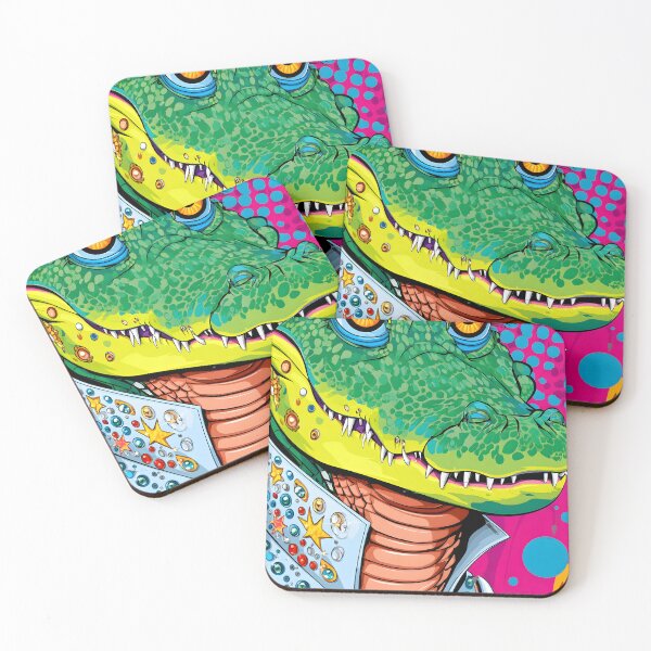 Item preview, Colorful Cartoon Alligator in Glittery Outfit designed and sold by Artessie.