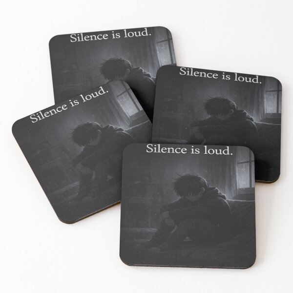 Item preview, Silence is Loud – Dark Anime Sad Aesthetic Quote Design designed and sold by SSVSTICKERS.