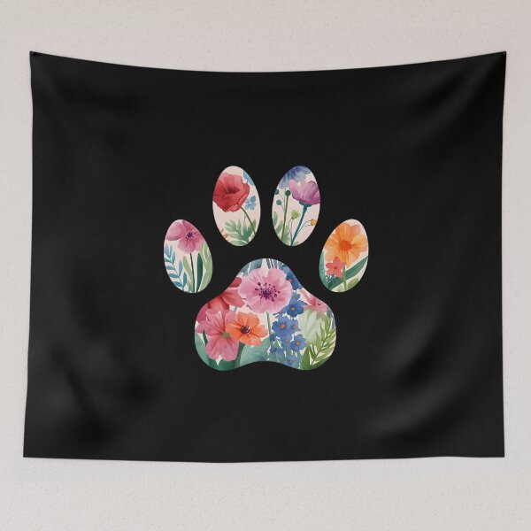 Item preview,  Cat's paw print with flowers designed and sold by uunaa.