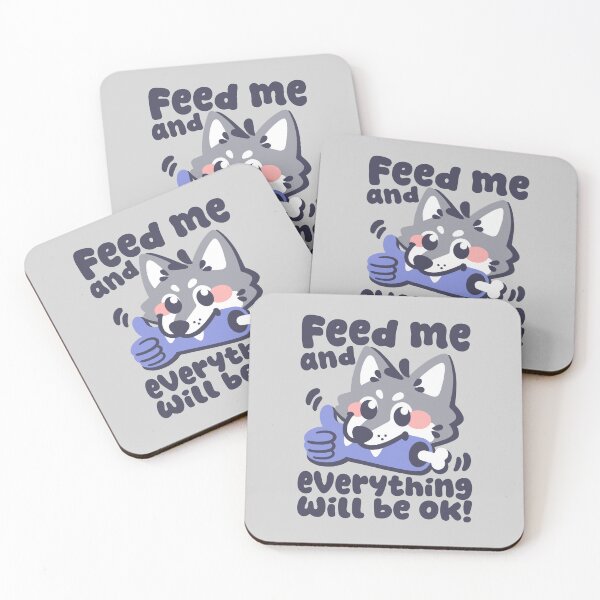 Item preview, Feed Me And Everything Will Be OK - Funny Dark Humor Cartoon Wolf designed and sold by NemiMakeit.