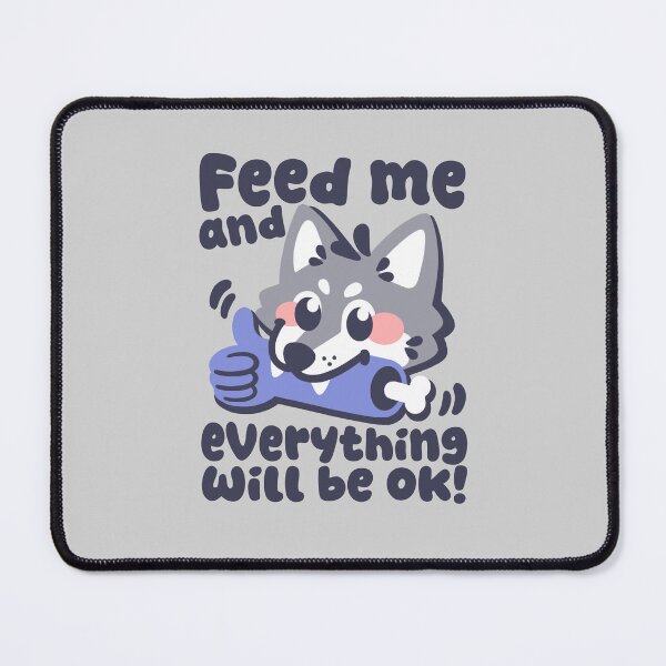 Item preview, Feed Me And Everything Will Be OK - Funny Dark Humor Cartoon Wolf designed and sold by NemiMakeit.