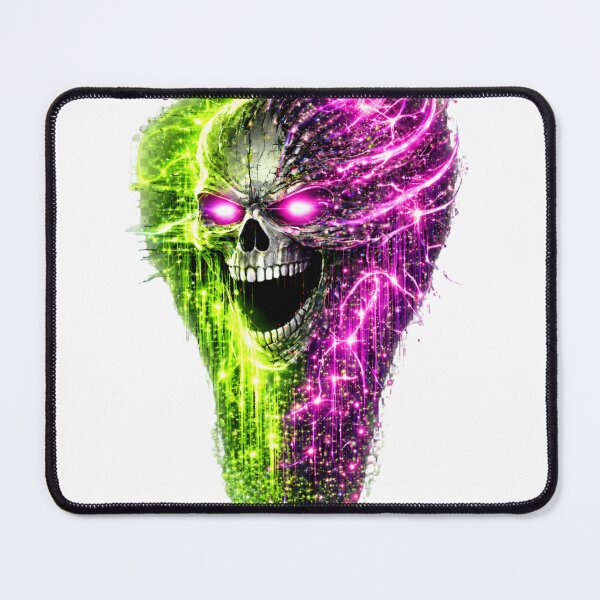 Item preview, Cyber Skull Toxic Split – Neon Green Pink Glitch Design designed and sold by UnglaublichGut.