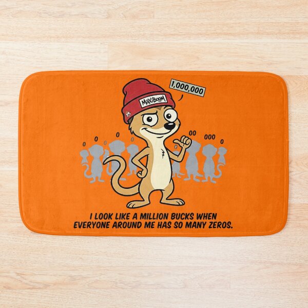 Item preview, Funny Confident Meerkat Million Bucks Zeroes Quote Cartoon designed and sold by mAXiBoOM.
